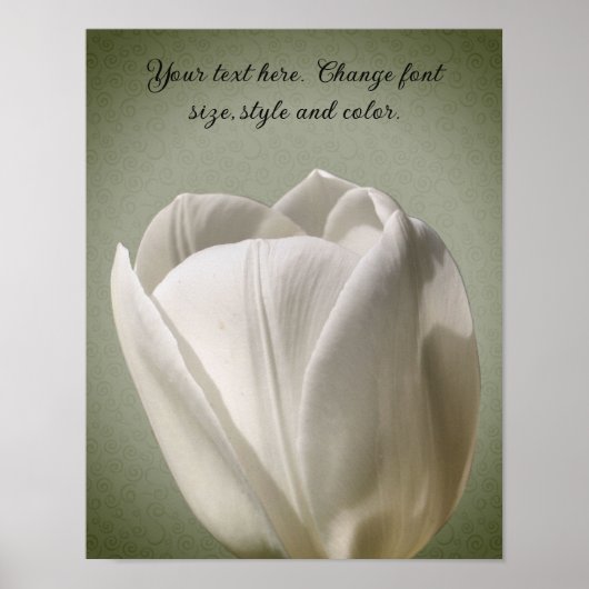Enkele witte tulpenbloem Creëer uw eigen tekst Poster (Voorkant)