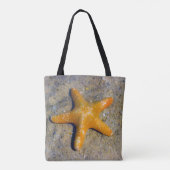 Enkele zeester in het zand tote bag (Achterkant)
