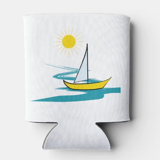 enkele zeilboot blikjeskoeler (Achterkant)