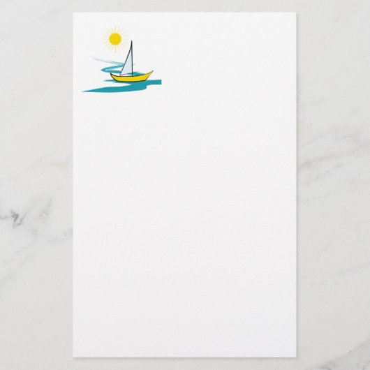 enkele zeilboot briefpapier (Voorkant)