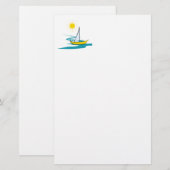 enkele zeilboot briefpapier (Voorkant / Achterkant)
