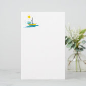 enkele zeilboot briefpapier (Staand voorkant)