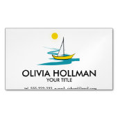 enkele zeilboot magnetisch visitekaartje (Voorkant)