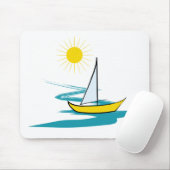 enkele zeilboot muismat (Met muis)