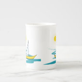 enkele zeilboot porselein kop (Voorkant)