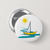 enkele zeilboot ronde button 5,7 cm (Voorkant /achterkant)