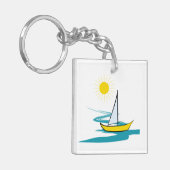enkele zeilboot sleutelhanger (Voorkant Links)