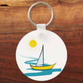 enkele zeilboot sleutelhanger (Voorkant)