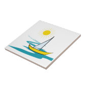 enkele zeilboot tegeltje (Zijkant)