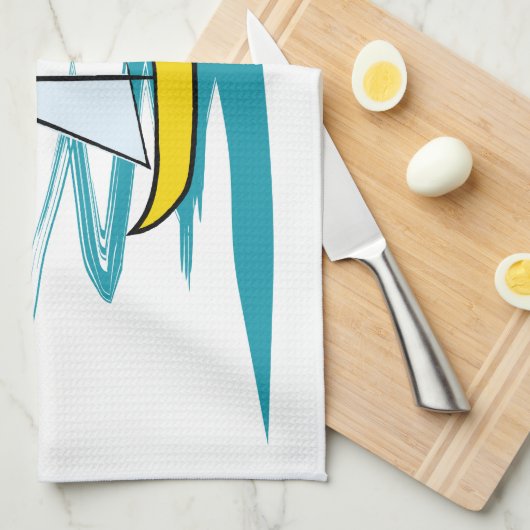 enkele zeilboot theedoek (Quarter Fold)