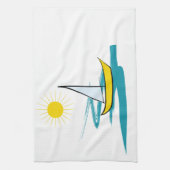 enkele zeilboot theedoek (Verticaal)