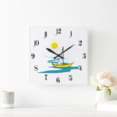 enkele zeilboot vierkante klok (Huis)