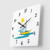 enkele zeilboot vierkante klok (Hoek)