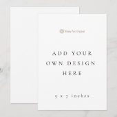 ENKELE ZIJDE 5 x 7 inch Invitation Kaart Portrait (Voorkant / Achterkant)