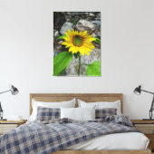 enkele zonnebloem canvas print (Insitu (Slaapkamer))