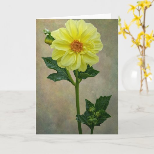 Enkelgele bloemkaart kaart (Gele Bloem)