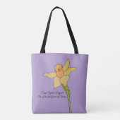 Enkelgele narcis Bleke Paarse Tote Bag (Achterkant)