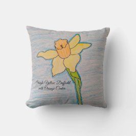 Enkelgele narcis met Oranje centrum Kussen