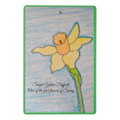 Enkelgele narcis met Oranje centrum Mini Klembord (Achterkant)