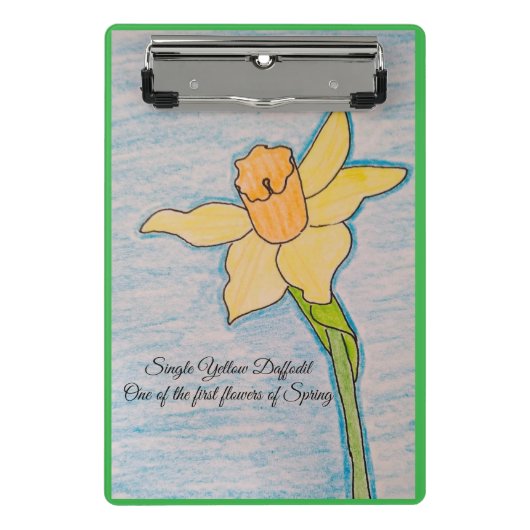 Enkelgele narcis met Oranje centrum Mini Klembord (Voorkant)