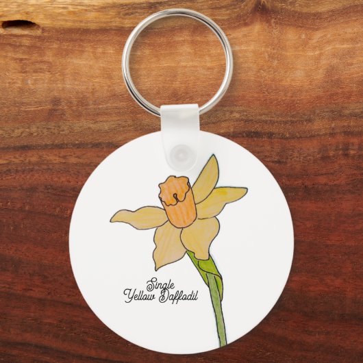 Enkelgele narcis sleutelhanger (Achterkant)