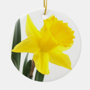 Enkelgele Narcissus Daffodil Keramisch Ornament