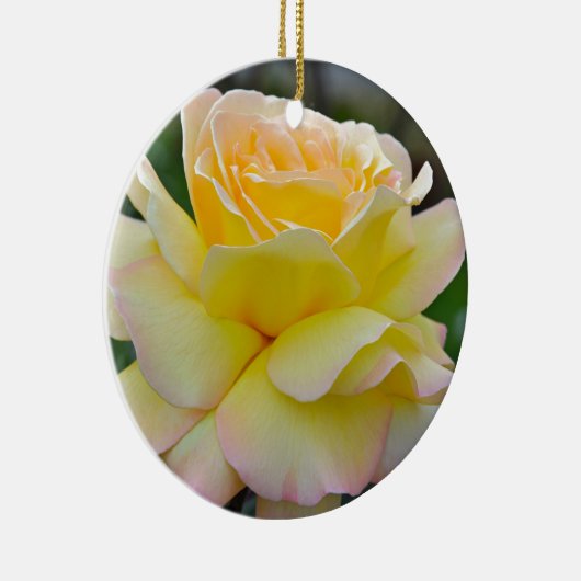 Enkelgele roos keramisch ornament (Rechts)