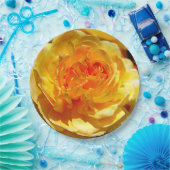 Enkelgele roos papieren bordje (Feest)