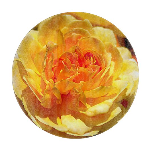 Enkelgele roos snijplank (Voorkant)