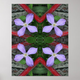 Enkellavendel Clematis Flower Abstract Poster