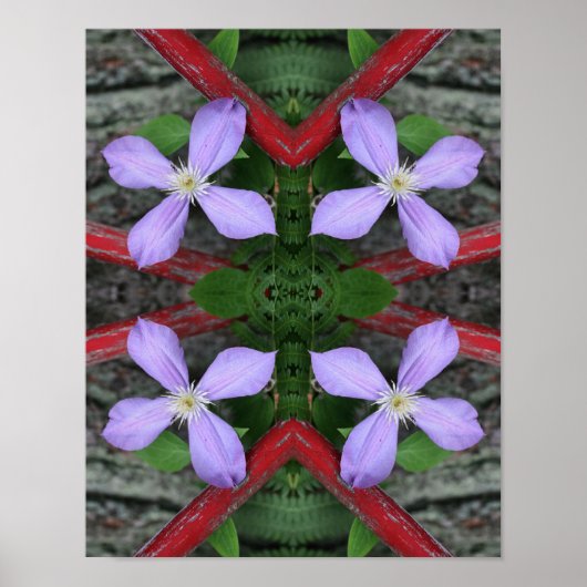 Enkellavendel Clematis Flower Abstract Poster (Voorkant)
