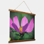 Enkelroze kosmos stroomt in bloom hangend wandkleed (Gebogen)