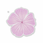 Enkelroze lavaterabloem sticker (Voorkant)
