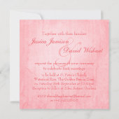 Enkelroze roze roodroodroos bruiloft vierkant uitn kaart (Achterkant)