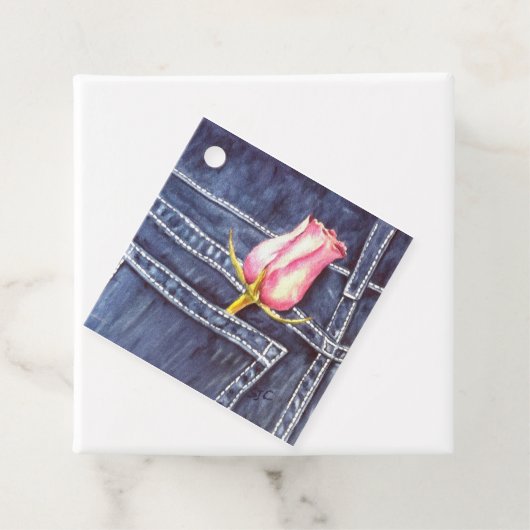 Enkelroze roze ventilator bedankjes labels (In situ)