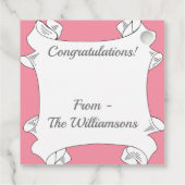 Enkelroze roze ventilator bedankjes labels (Achterkant)