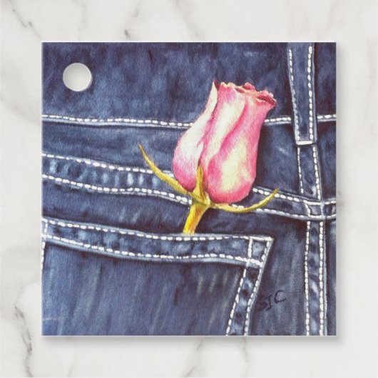 Enkelroze roze ventilator bedankjes labels (Voorkant)