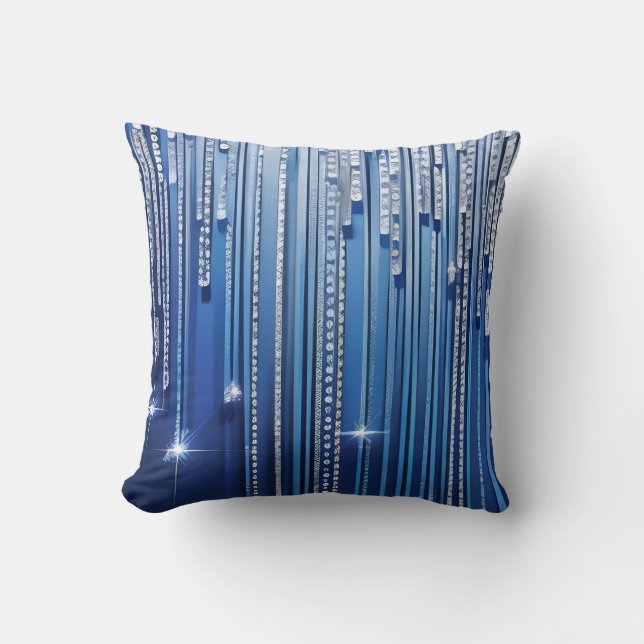 Enkelvoudig geïnspireerd Blue Shimmery Kussen (Voorkant)