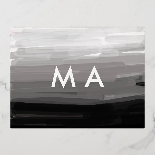 Enkelvoudig gram add your name letter man t folie uitnodiging briefkaart (Voorkant)