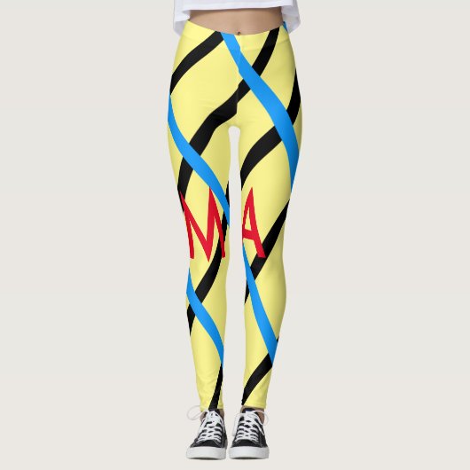 Enkelvoudig gram add your name letter man t leggings (Voorkant)