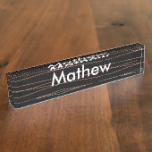 Enkelvoudig gram add your name letter man t naambordje (Zijkant)