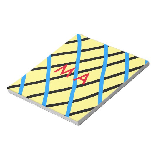 Enkelvoudig gram add your name letter man t notitieblok (Linkerzijde)