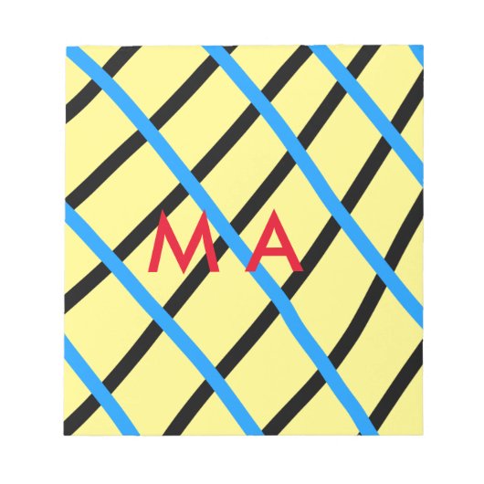 Enkelvoudig gram add your name letter man t notitieblok (Voorkant)