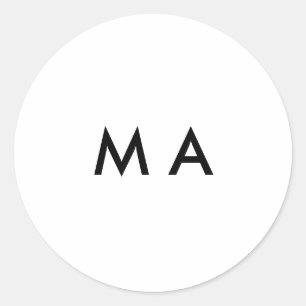 Enkelvoudig gram add your name letter man t ronde sticker