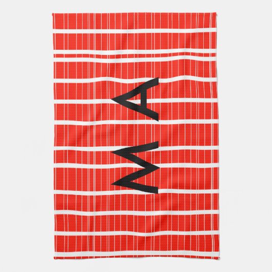 Enkelvoudig gram add your name letter man t theedoek (Verticaal)