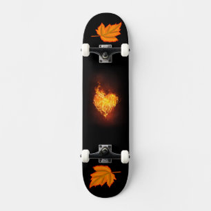 Enkelvoudig hart op vlammen afbeelding persoonlijk skateboard