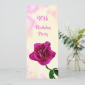 Enkelvoudig Lila Roos 90e verjaardag Kaart (Staand voorkant)