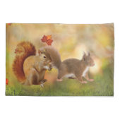 Enkelvoudig loodrechte eekhoorn kussensloop (Achterkant)