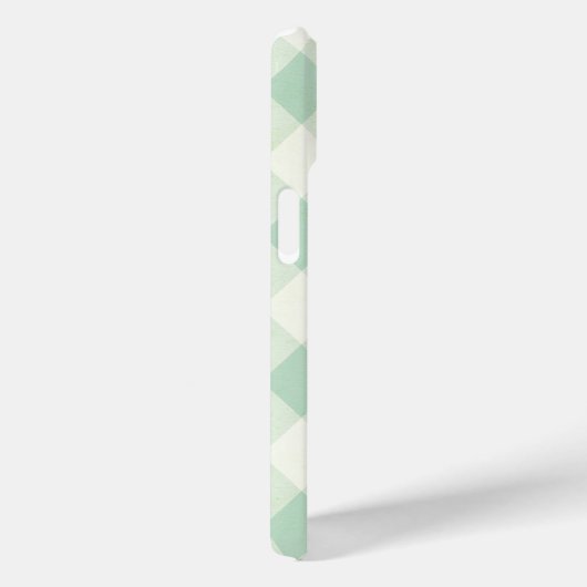 Enkelvoudig monogram op Mint en Groen Gingham Case-Mate iPhone Case (Achterkant / Rechts)