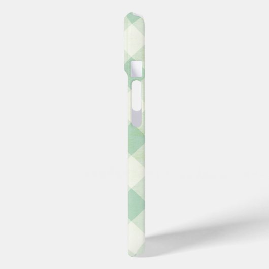 Enkelvoudig monogram op Mint en Groen Gingham Case-Mate iPhone Case (Achterkant / Links)